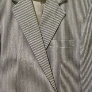 Haggar Men's Blue Seersucker Suit - Sz 46L - 36x32
